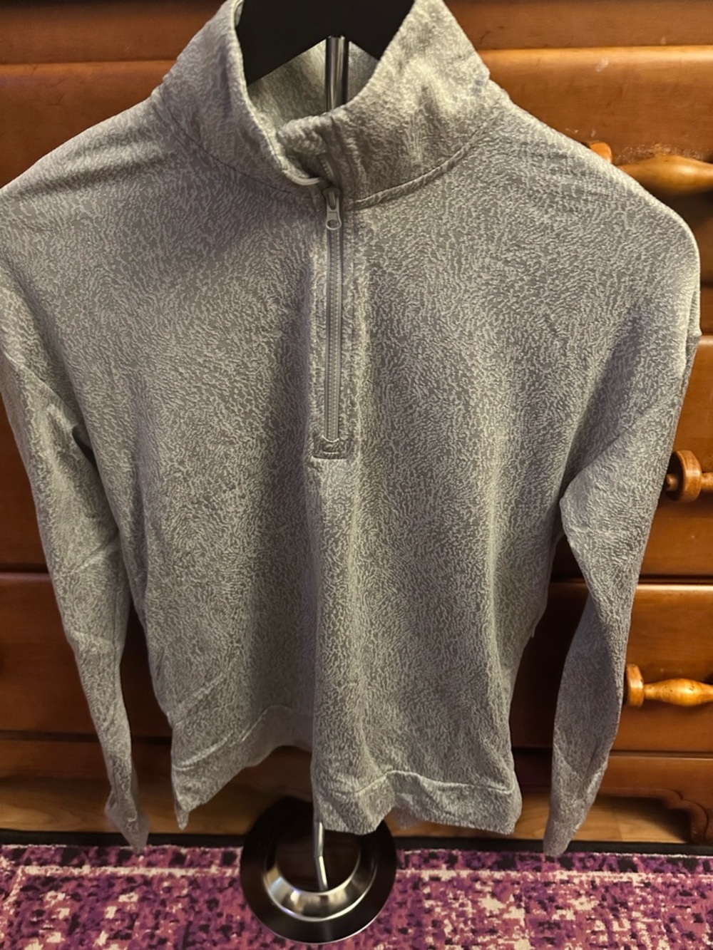 Women’s  Gray Quarter-Zip Sweatshirt - Lightweight Thermal Pullover